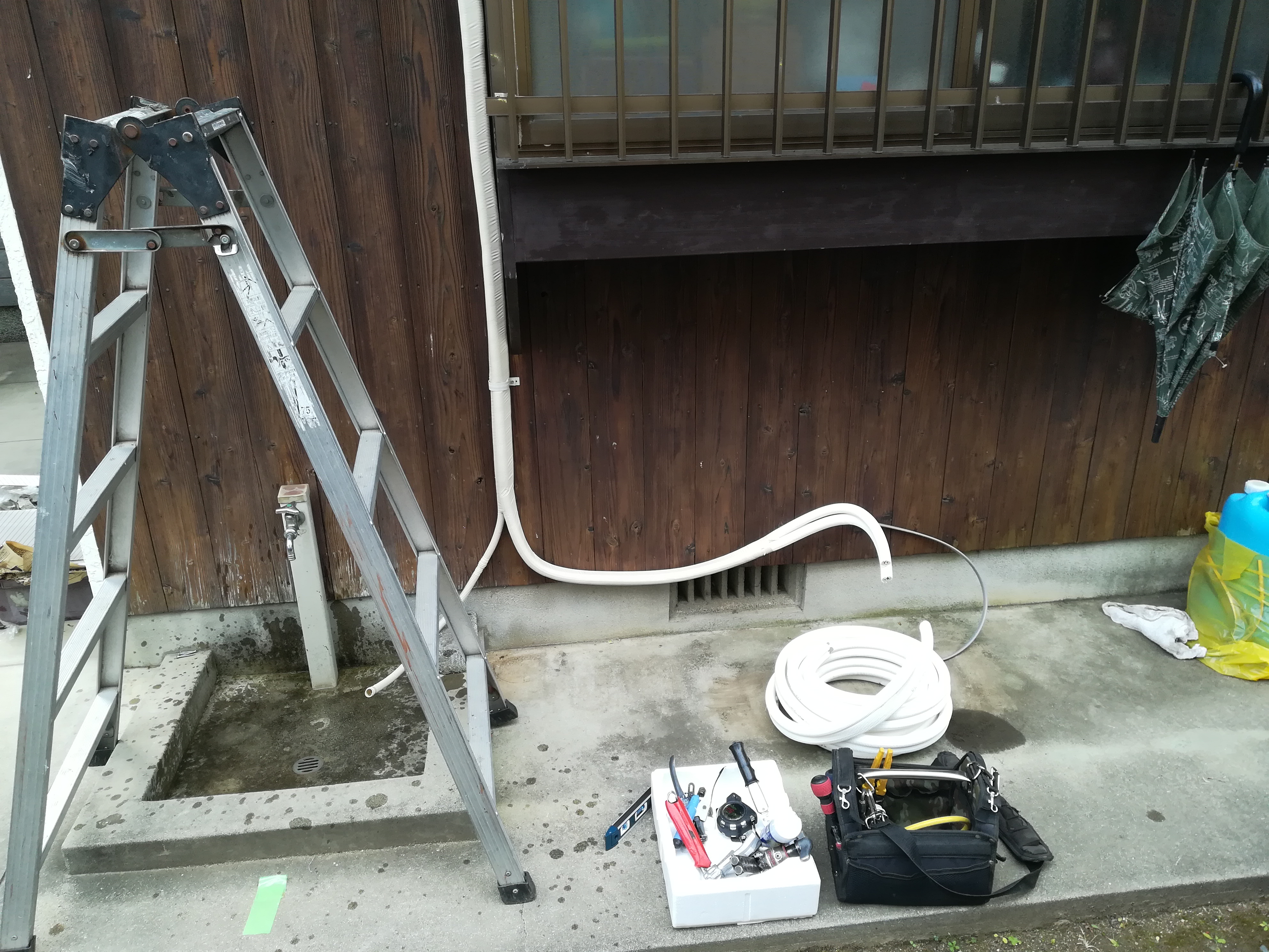 大牟田市でのエアコン取り付け工事