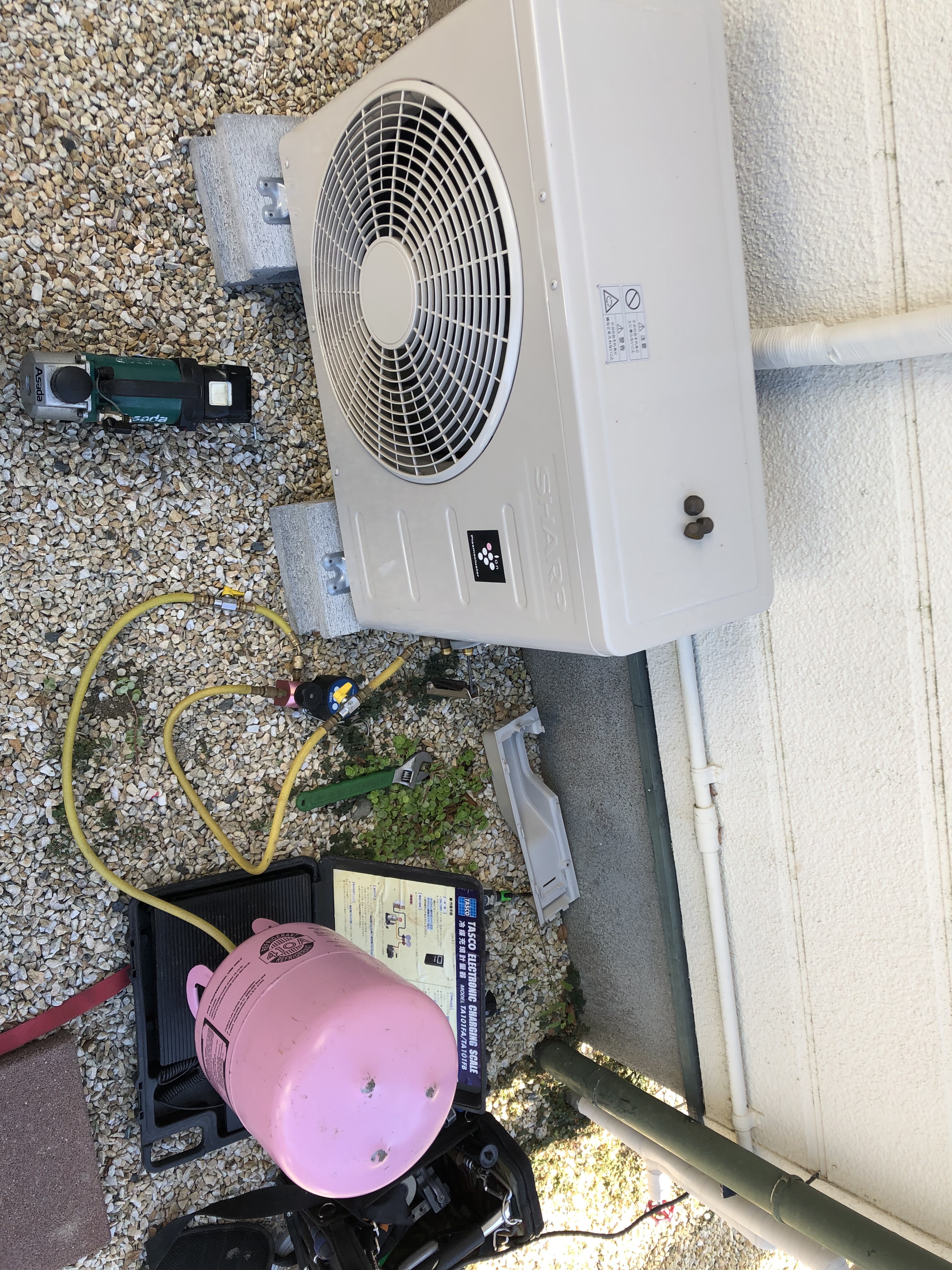 久留米市でのエアコン工事