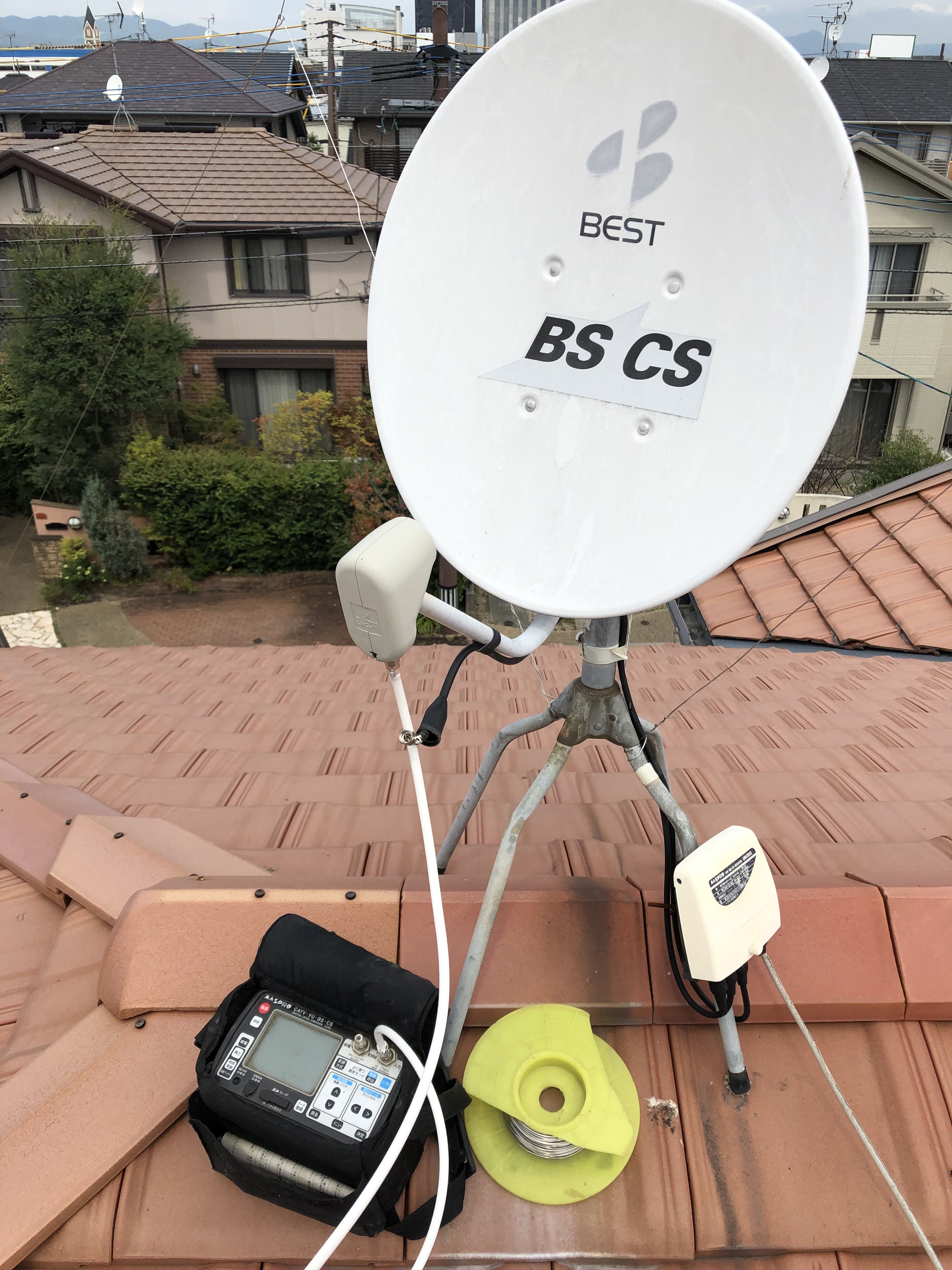 久留米市宮の陣でのBSアンテナ方向調整