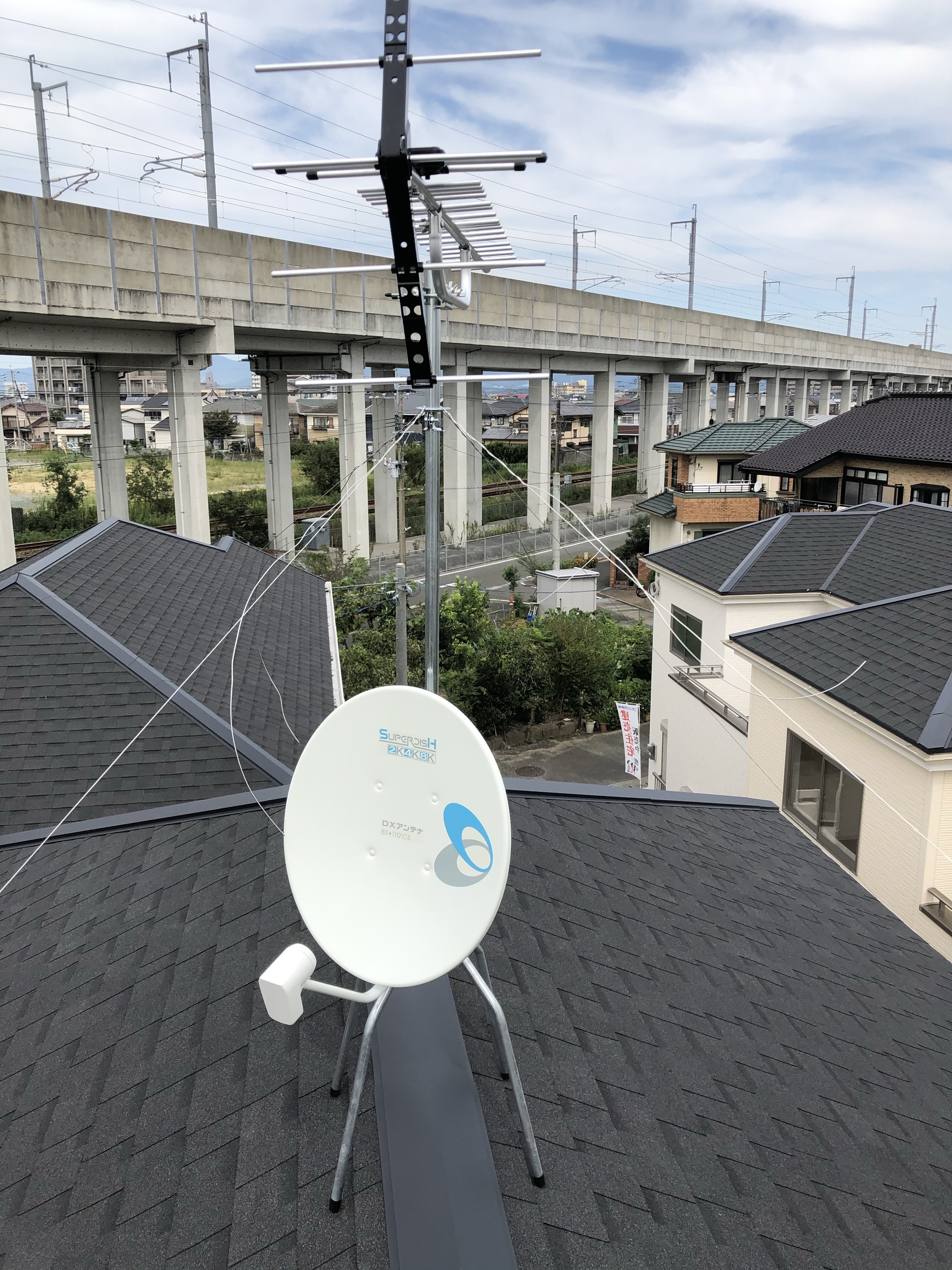 久留米市でのアンテナ工事